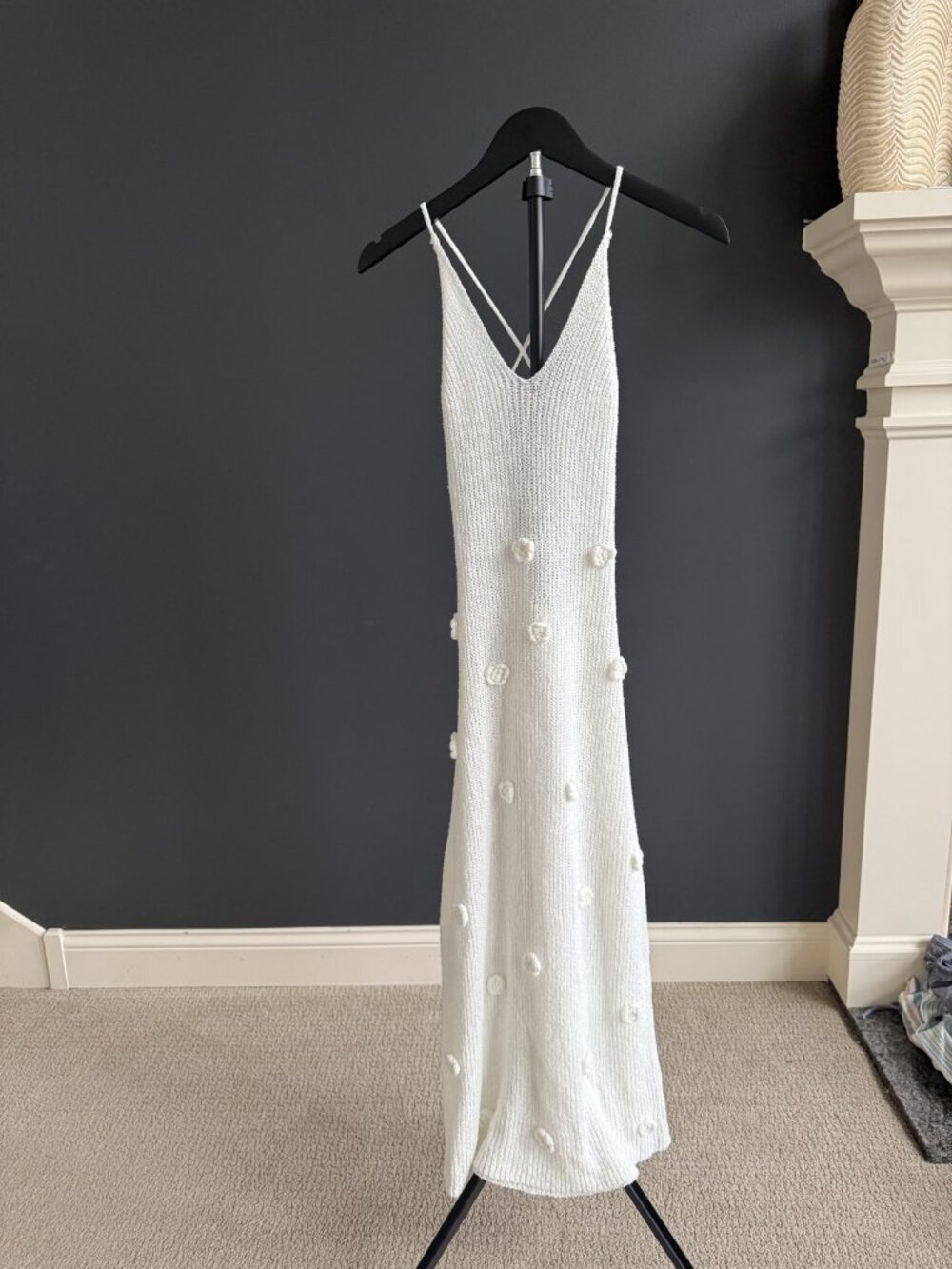 Altar’d State Ivory Pom-Pom Knit Maxi Swim Cover-Up Size XS